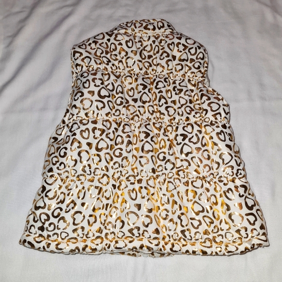Gold and white zip vest Sz 4T - Picture 3 of 4